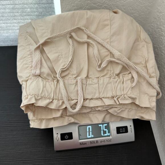 Lou & Grey Tan Cotton Elastic Drawstring Waist Pocket Cropped Pants Size Large - Picture 16 of 16